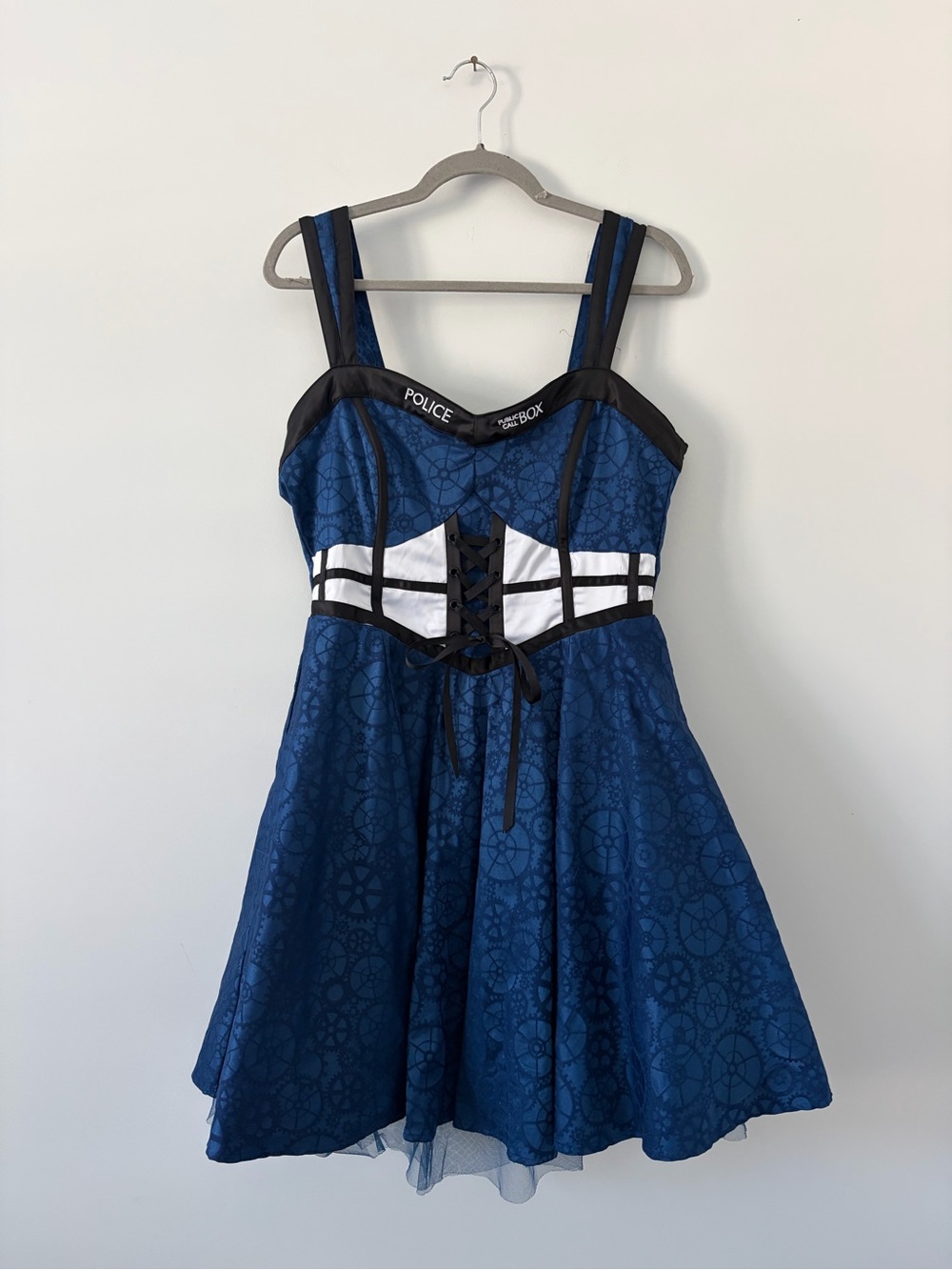 Blue TARDIS-Inspired Fit & Flare Dress
